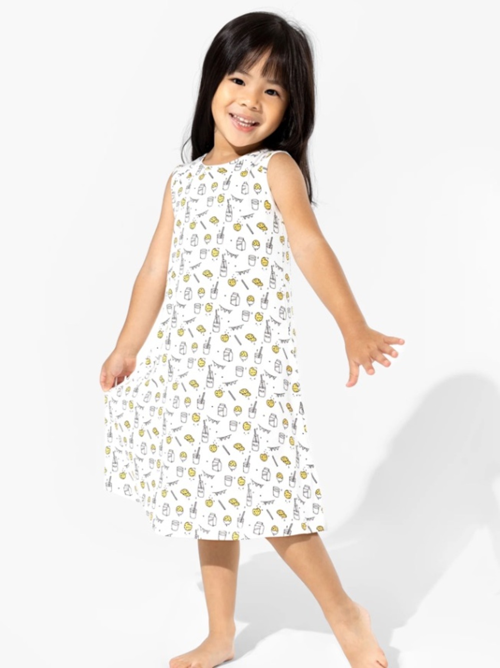 New! Bellabu Bear bamboo sleeveless milk and cookies Dress Size 6 Years